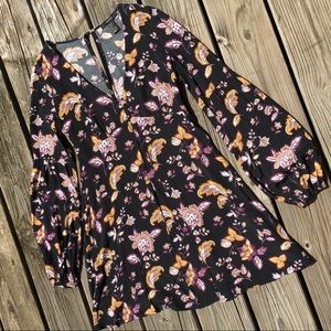 Bell Sleeved Floral Dress